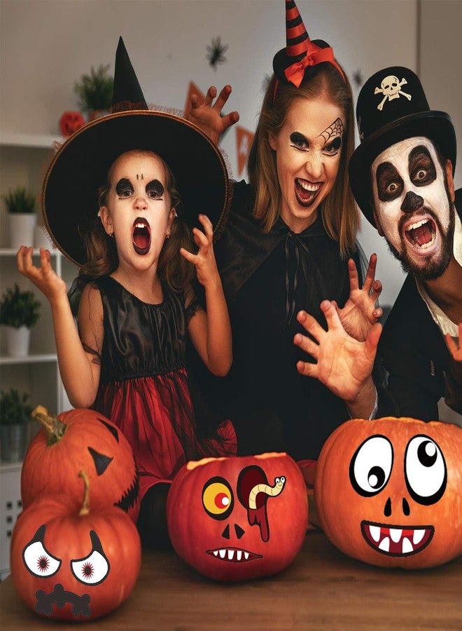 INPLUSTOP Halloween Pumpkin Stickers, Make 60 Faces Pumpkin Decorating Stickers with 12 Sticker Sheets Jack O Lantern Stickers - Image 5